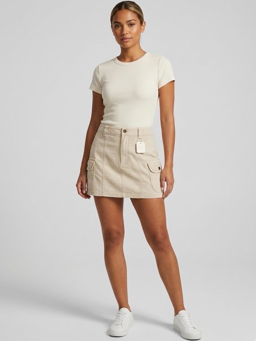 Altar’d State Beige Cargo Style Skirt NWT $62 Size Large